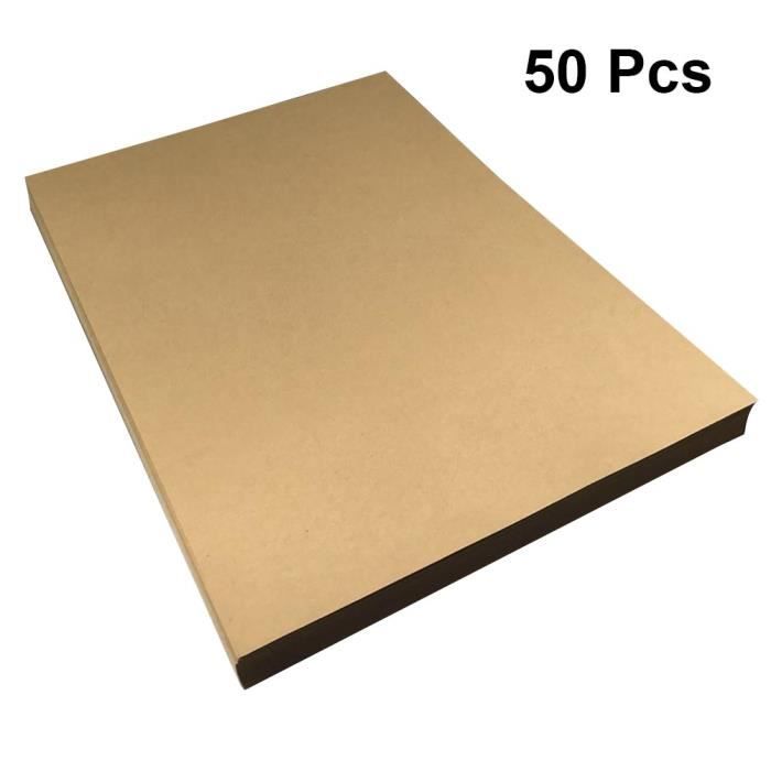 Lot de 50 Feuilles de papier kraft A4 120 g/m² - Finition mate - Papier  vierge - Cdiscount Beaux-Arts et Loisirs créatifs