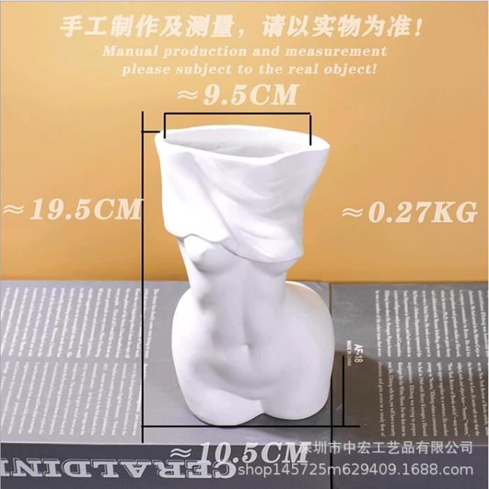 Bougeoir / Vase Résine - Femmes Seins Nus - Style Imitation Ivoire - Occasion