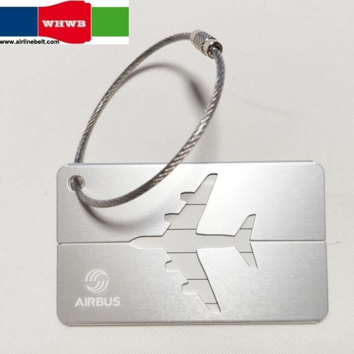 Sac bandoulière en métal argent avion - Étiquette de bagage en alliage