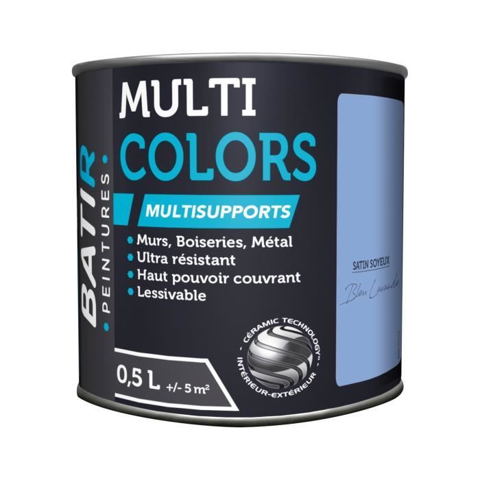 BATIR PEINTURES - Peinture multi-support satin soyeux 0.5l bleu lavande - BATIR