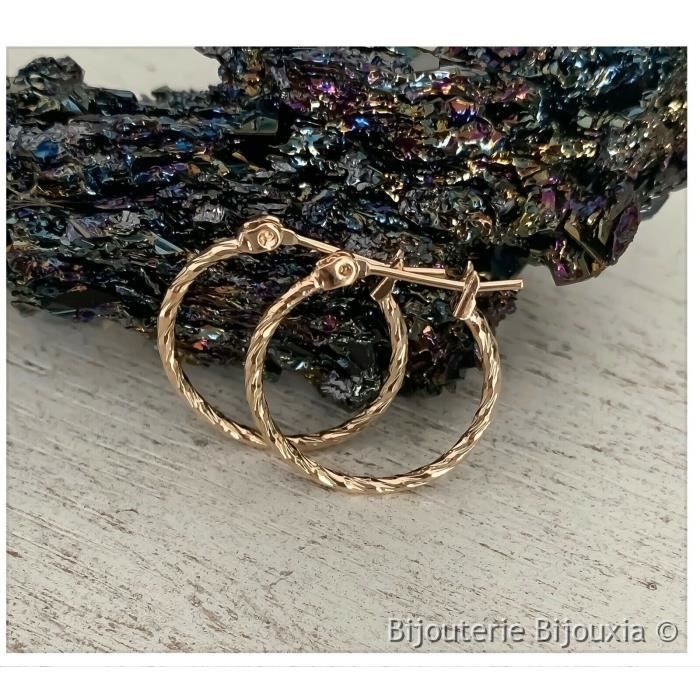 Boucles D'oreilles Créoles Plaqué Or 18 Carats - Diamètre 2 Cm - Bijoux Femme - Neuf Avec étiquettes
