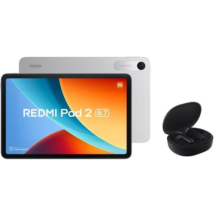 Xiaomi Redmi Pad 2 97 RAM 4Go Stockage 64Go Wi-Fi Argent Version Française + Écouteurs Sans Fil Xiaomi Redmi Buds 4 Lite Noir