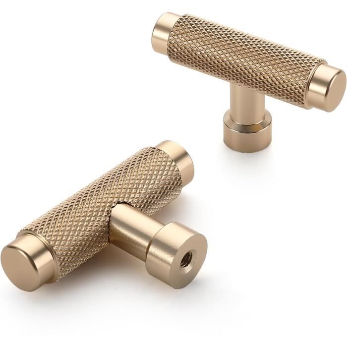 Boutons De Porte Intérieur En Porcelaine Et Laiton Satiné - NCL - Carrés Blancs - Neuf