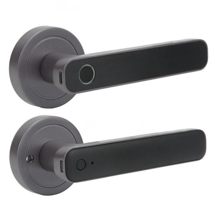 Serrure De Porte à Empreintes Digitales Avec Application WiFi - Déverrouillage Par Empreinte, Code, Carte, Clé - Sécurité Antivol - Dimensions 33x11x19 Cm
