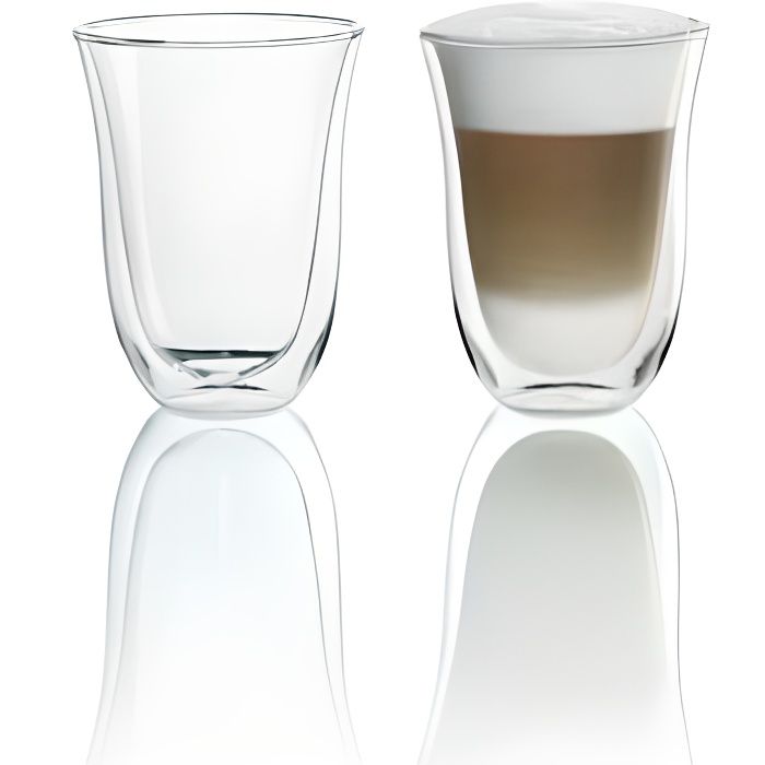 Lot de 2 tasses Latte Macchiato DELONGHI Contenance 33 cl Double parois