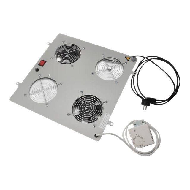 Tiroir pour ventilateur en rack - Digitus - DN-19 FAN-2 - 2 ventilateurs - Thermostat - Noir RAL 9005
