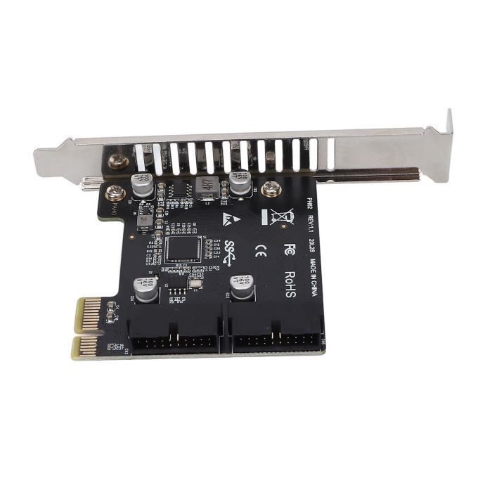 Carte Riser PCIe 16x pour 4 SSD U.2 NVMe ou 4 ports 4X avec fiches