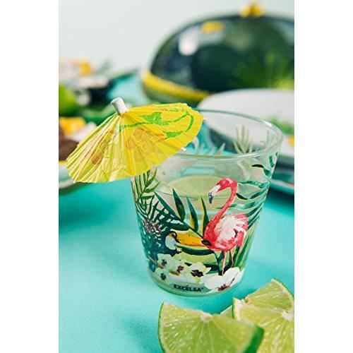 Lot de 6 verres multicolores avec motifs ronds Tumbler Pols Potten - 10cm