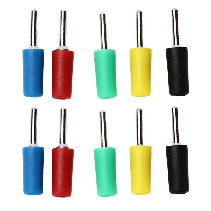 10 Connecteurs Banane Isolés 4 Mm - Fiches Rouge Et Noir Pour Câbles De Test Et Bricolage électronique