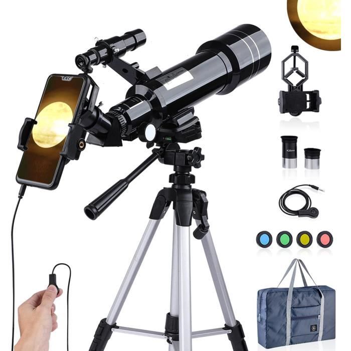 Telescope Astronomique Adulte Enfant 40070 Professionnel Portable Telescope Monoculaire Debutant-Filtre Moon,Trépied,Sac Transport