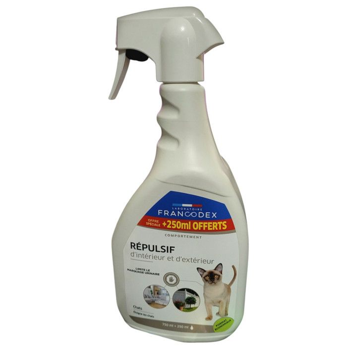 Meilleurs prix pour Répulsif d'Intérieur et d'extérieur spray de 750 ml + 250 ml,  Pour Chats - Francodex