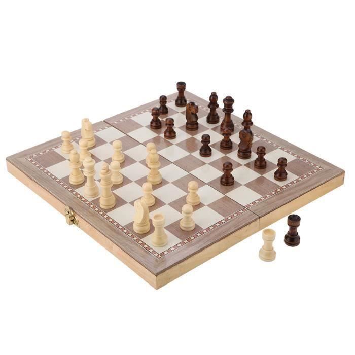 Jeu D'Échecs En Bois Pliable Avec Verrou Sécurité - Portable - Voyage Jeu D'Échecs En Bois Pliable Avec Verrou Sécurité - Portable - Voyage