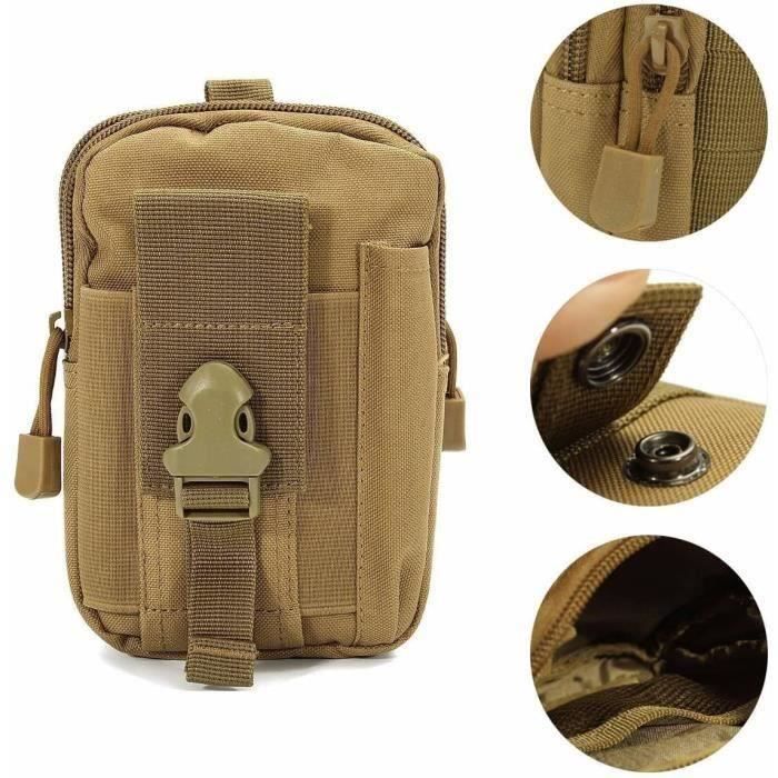 Sac Tactique EDC Molle – Nylon 1000D – Noir – Ceinture Ou Fixation – NEUF