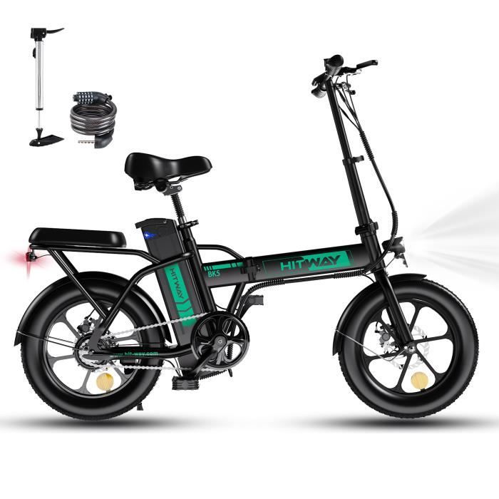 Vélo électrique pliable 16 HITWAY - Batterie 36V/8,4Ah - Pédalage assisté  - Pompe à vélo gratuite - Cdiscount Sport