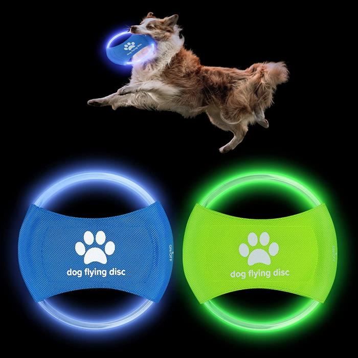 Comparer les prix de 2pcs Frisbees pour Chien, 18cm Disque à Lancer en TPU, Entraînement du Chien Jouet avec la lumière pour Lancer, Attraper et Jouer