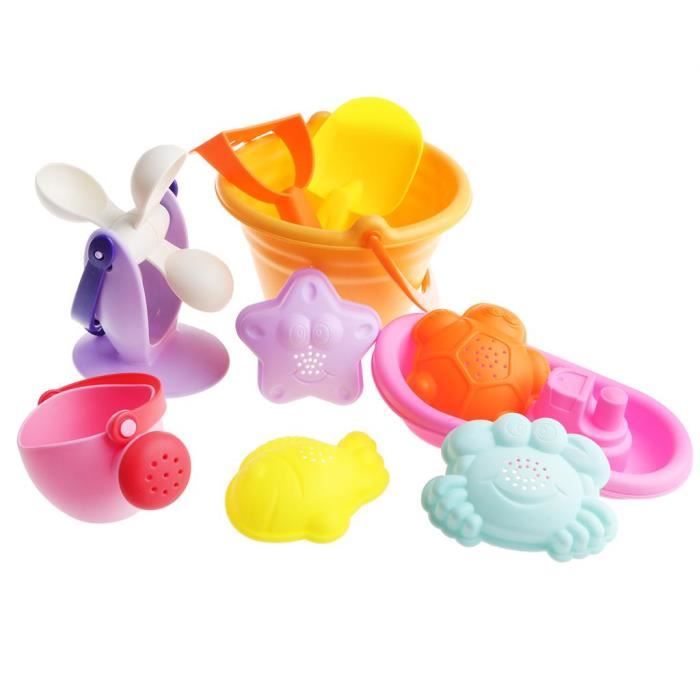 Set De Plage Batman 7 Pièces - Seau, Pelle, Râteau, Bateau, Moules, Tamis - Licence Officielle Pour Enfants