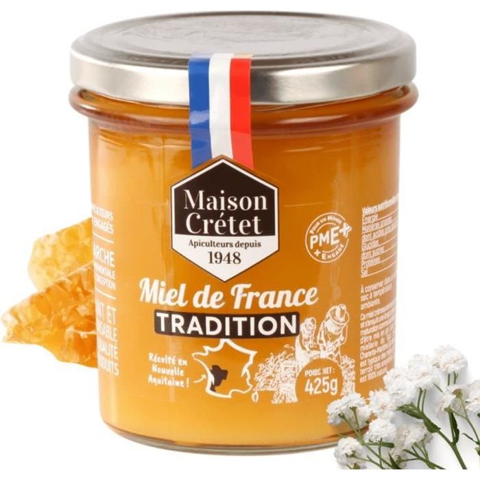 Maison Crétet-Miel de France Tradition -récolte artisanale- crémeux- 425g