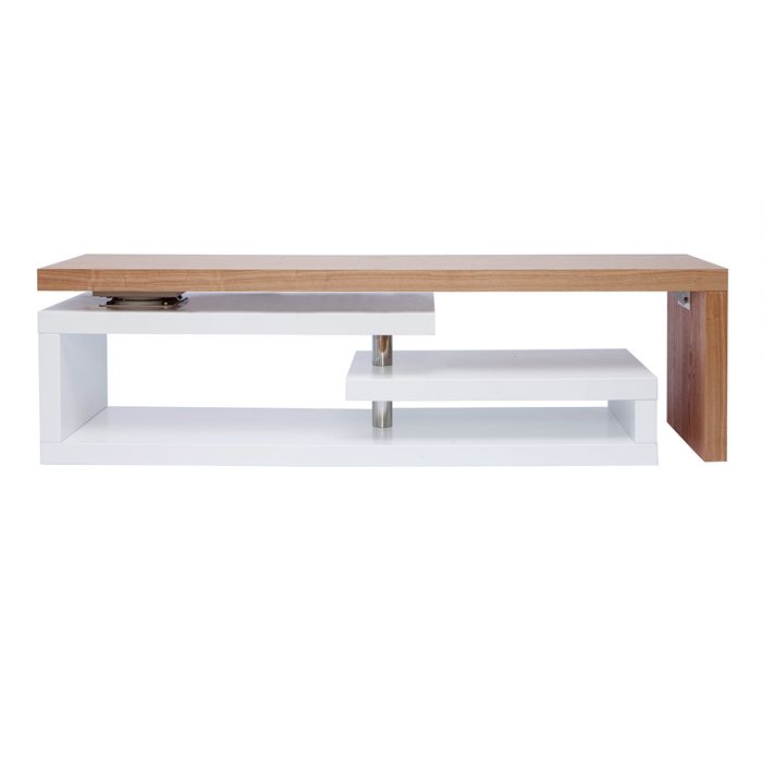 Miliboo - Meuble TV design modulable blanc et bois clair chêne L255 cm MAX Miliboo - Meuble TV design modulable blanc et bois clair chêne L255 cm MAX