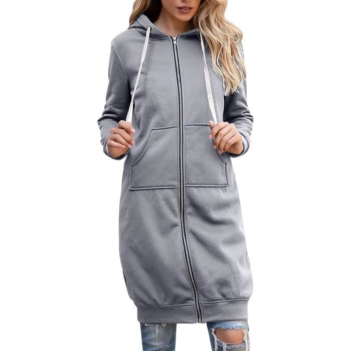 Veste sweat femme longue 2025