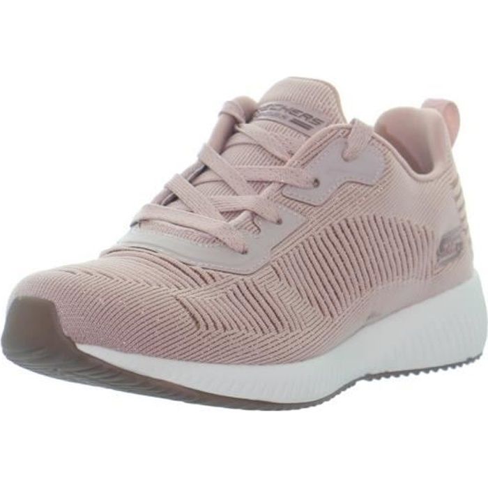 Baskets de sport Skechers femme - Rose - Lacets - Textile