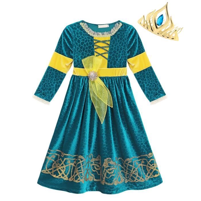 AmzBarley Déguisement Merida Princesse de Rebelle Costume fête Robe de  Fille Hallween Carnaval de Noël d'anniversaire - Cdiscount Jeux - Jouets