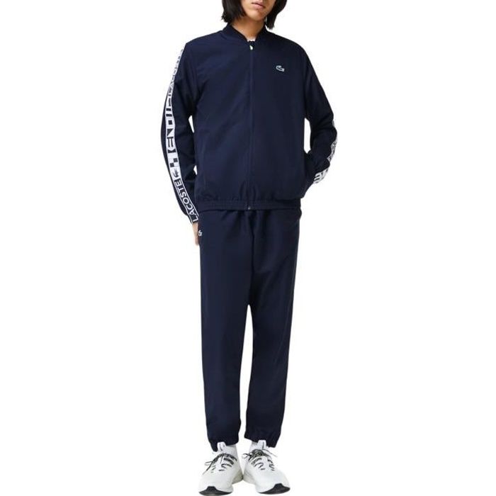 Survetement Bandes Lacoste Bleu Marine pour Homme Blue Cdiscount Pret a Porter