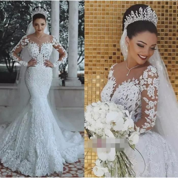 FANDI® Dentelle Sirène Effet d'illusion Appliques De Luxe à