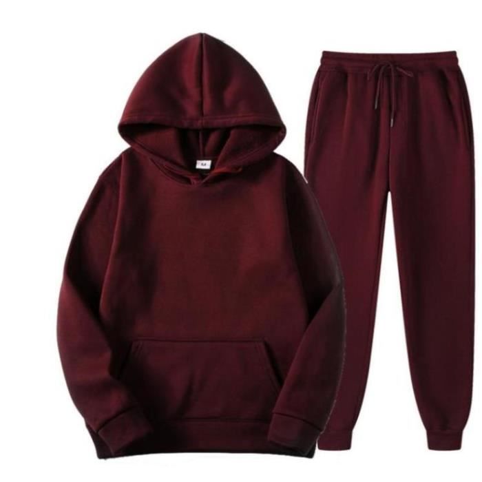 Survêtement Homme Ensemble Jogging Sweats à Capuche et Sport Pantalons  Cravate à la Taille Automne Hiver Gym Jogging Sportswear Rouge - Cdiscount  Prêt-à-Porter