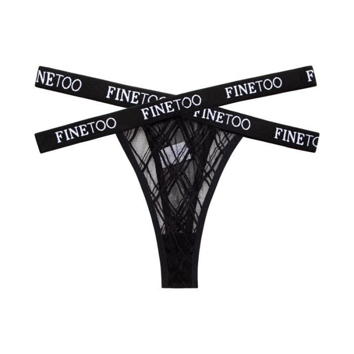 String Sexy Taille Basse Pour Femme, Culotte En Dentelle évidée