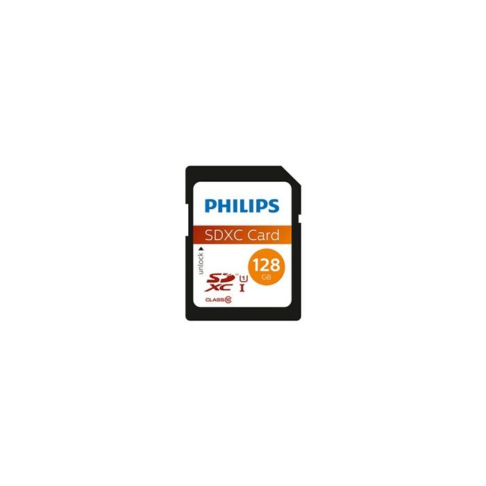 Carte mémoire SD - PHILIPS - SDXC UHS-I U1 - 128 Go - Classe 10 - Compatible SDHC/SDXC