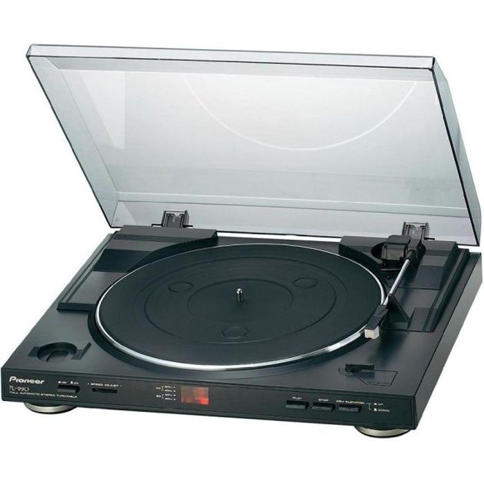 Enceinte Platine Vintage Vinyle 42cm Noir