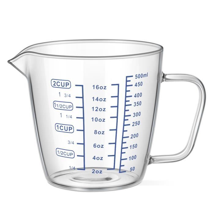 OUNONA 500 ml tasse à mesurer de lait pour enfants avec échelle VERRE  DOSEUR - MESUREUR - CUILLERE - EPROUVETTE DE CUISINE