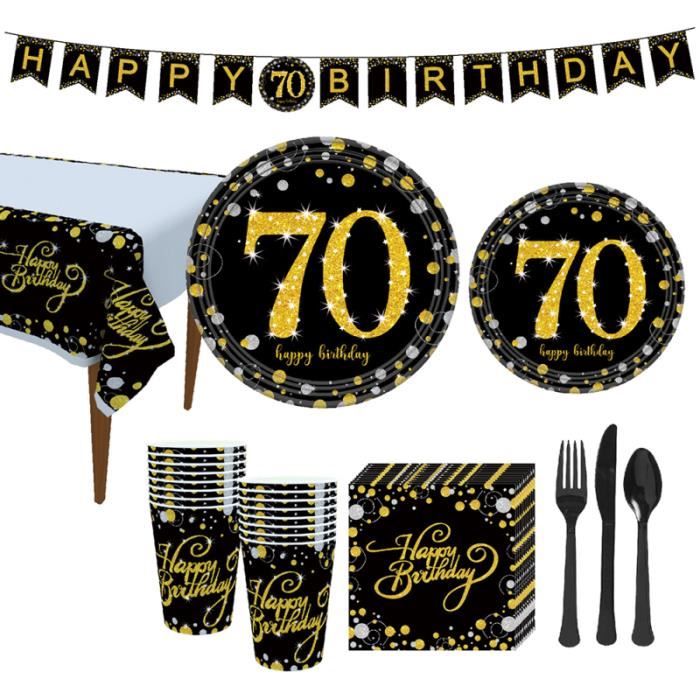 114pcs Dans 1 Set Joyeux Anniversaire Banniere Table Nappe Ensemble De Mode Vaisselle Assiettes En Papier Coupe Support A Decorer Achat Vente Banderole Banniere Cdiscount