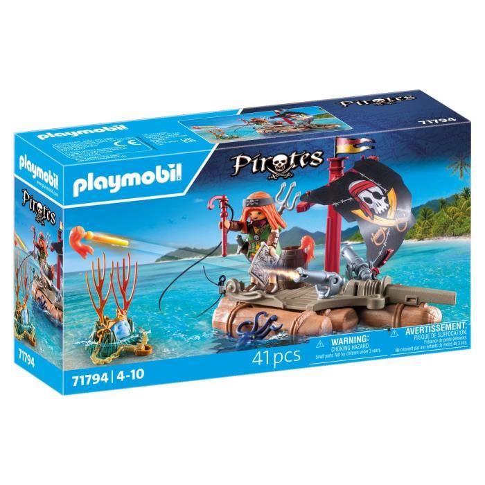 PLAYMOBIL 71794 Pirate avec radeau flottant canons et trésor Les pirates 41 pièces Dès 4 ans