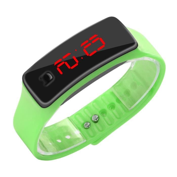 Montre numérique LED, bracelet en silicone de sport Digital 12