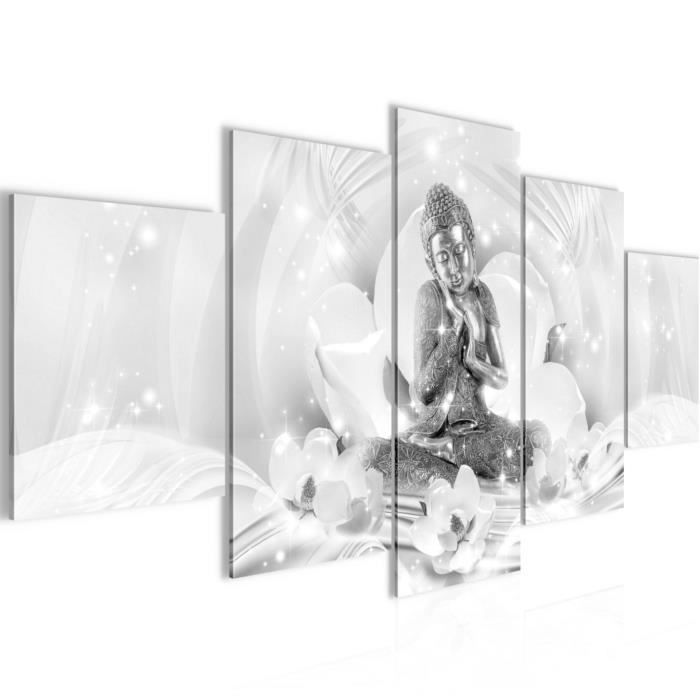 Runa art Tableau Décoration Murale Plage Feng Shui 60x60 cm - 4 Panneaux Deco Toile Prêt à Accrocher 504244a