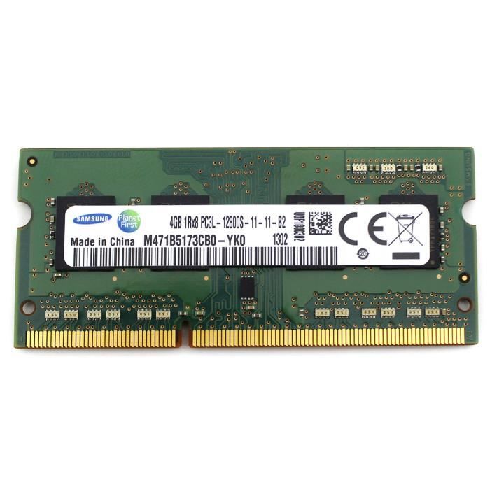 Barrette RAM DDR3 4 Go Pour PC Portable - Micron PC3L-12800S (1600 MHz), 204 Pins, Non-ECC
