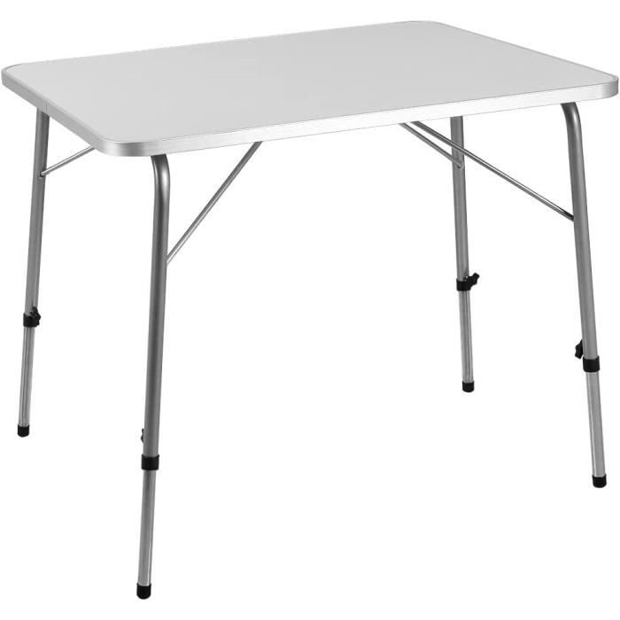 Table De Camping Pliable Réglable En Hauteur - 120x60 Cm, Surface Extensible, Aluminium Léger, Idéale Jardin, Balcon, Pique-nique - 9