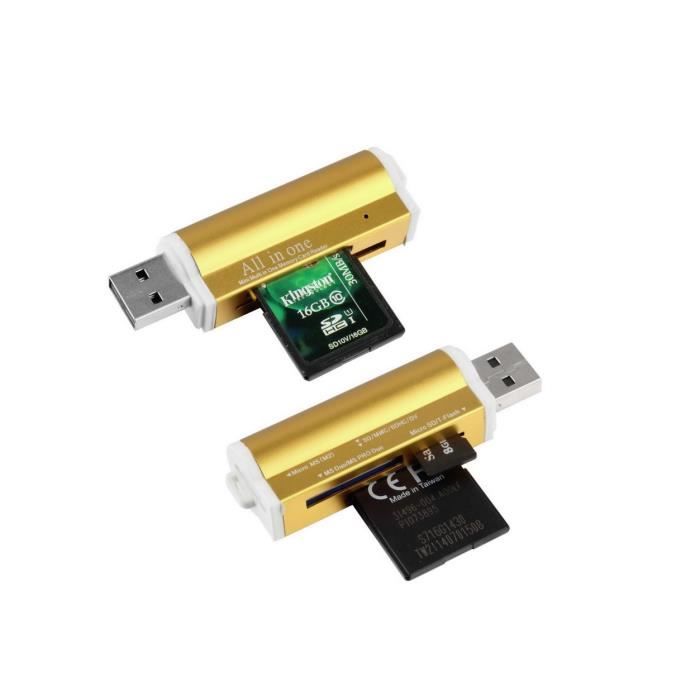Lecteur de Carte Mémoire Trixes USB pour Micro SD SDHC et M2