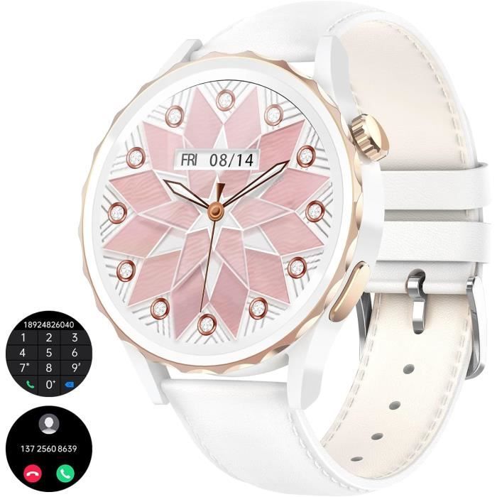 Lgnitek Montre Connectée Femme Avec Lampe De Poche LED, 1.32" HD Smartwatch Avec 𝐆𝐥𝐲𝐜é𝐦𝐢𝐞, Fonction Féminine, HRV, 120+ Modes Sportifs, 24H Fréquence Cardiaque/SpO2/Sommeil, Android IOS
