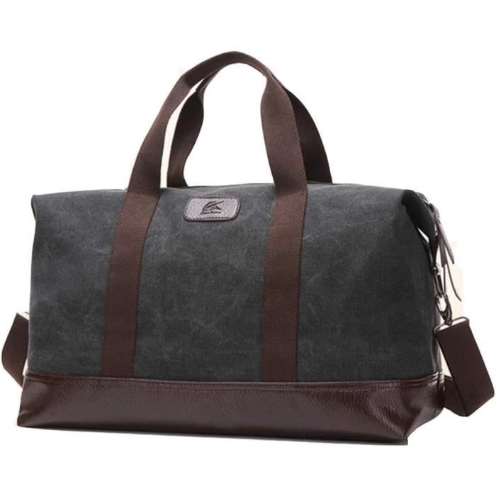 Sac De Sport Et Week-end En Cuir Véritable Clava - Taille Large Marron - Style Vintage Et Convertible