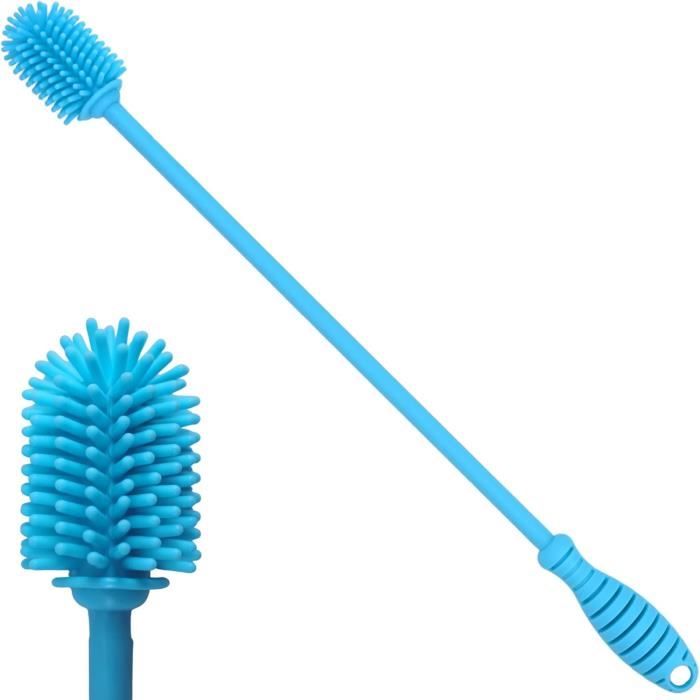 Kit 2 Brosses à Paille En Silicone - Goupillon Réutilisable Pour Nettoyer Pailles En Verre, Métal, Plastique - Noyau Acier Inox, Lavable Lave-vaisselle - 6