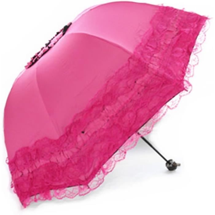 Parapluie/Parasol Pliant à Dentelle Florale - Imperméable Et Protection Solaire, Taille Unique, Neuf