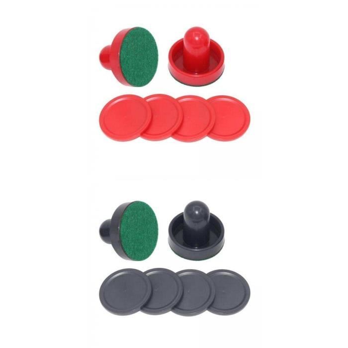 SereneLife Accessoires Air Hockey - 8 Rondelles + 4 Poussoirs - Bleu Et Rouge - Pour Tables Standard