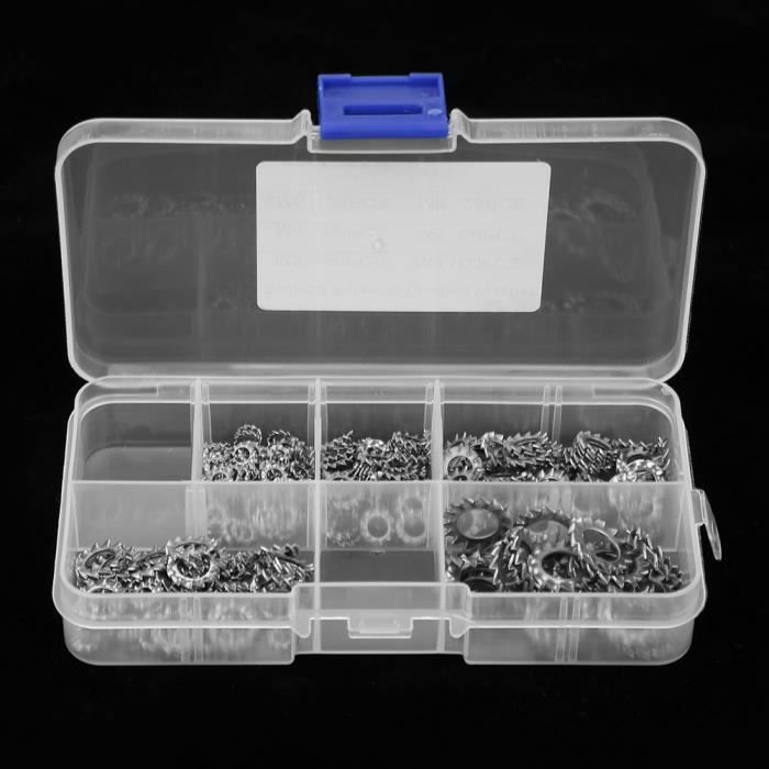 10 Rondelles De Blocage étoile Uxcell - 12x25mm - Métal Noir