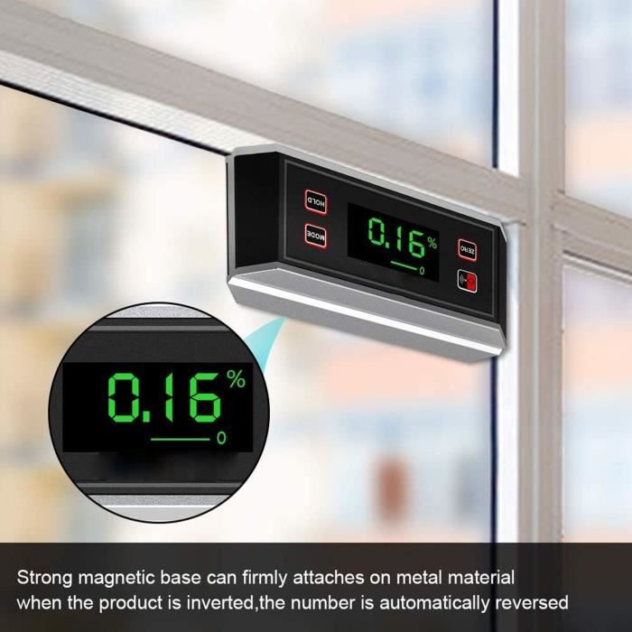 Inclinomètre Numérique Niveau à Bulle - Mesure D'angles 0.1°, écran LCD, Pour Bricolage Pro