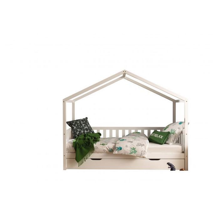 Dallas Lit MH Blanc + lit gigogne - VIPACK - Pin massif Dallas Lit MH Blanc + lit gigogne - VIPACK - Pin massif