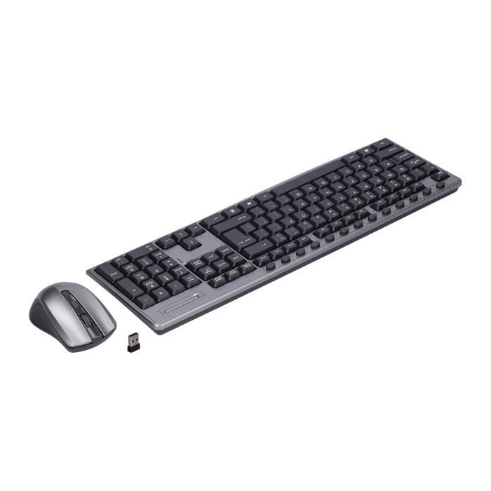 Clavier Et Souris Sans Fil 2,4G Design Rétro - Touches Rondes, Souris DPI Réglable, Pour Bureau Ou Maison