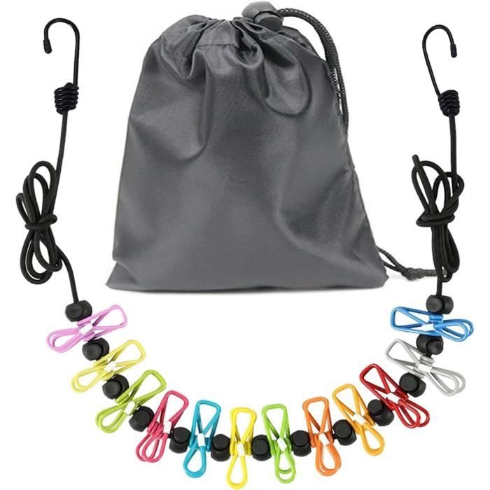 Corde à Linge Portable Corde à Linge Rétractable Exterieur De 10m Corde à Linge Extensible Pour