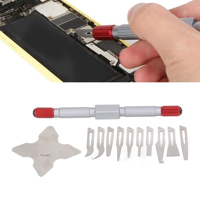 Lot De 6 Couteaux Utilitaire DOWELL - Lames SK5 9mm Rétractables - Poignée Aluminium - Pour Carton, Bricolage